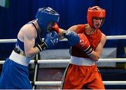 5 June 2013; Paddy Barnes, left, Ireland, exchanges punches with Istvan Ungvari, Hungary, during their 49kg Light Flyweight quarter-final bout. EUBC European Men's Boxing Championships 2013, Minsk, Belarus. Photo by Sportsfile