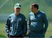 5 June 2013; Republic of Ireland manager Giovanni Trapattoni with assistant manager Marco Tardelli during squad training ahead of their 2014 FIFA World Cup qualifier against Faroe Islands on Friday. Republic of Ireland Squad Training, Gannon Park, Malahide, Co. Dublin. Picture credit: David Maher / SPORTSFILE