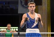 5 June 2013; Michael Conlan, Ireland, after victory over Siarhei Loban, Belarus, in their 52kg Flyweight quarter-final bout. EUBC European Men's Boxing Championships 2013, Minsk, Belarus. Photo by Sportsfile