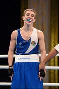 5 June 2013; Michael Conlan, Ireland, after his victory over Siarhei Loban, Belarus, in their 52kg Flyweight quarter-final bout. EUBC European Men's Boxing Championships 2013, Minsk, Belarus. Photo by Sportsfile