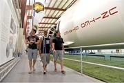 5 June 2013; Ireland players, from left, James Downey, Simon Zebo and Felix Jones on a visit to Johnson Space Center NASA in Houston ahead of their game against the USA on Saturday next. Ireland Rugby Summer Tour 2013. Houston, Texas, USA. Picture credit: Brendan Moran / SPORTSFILE