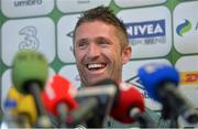 6 June 2013; Republic of Ireland's Robbie Keane during a press conference ahead of their 2014 FIFA World Cup qualifier against Faroe Islands on Friday. Republic of Ireland Squad Press Conference, Grand Hotel, Malahide, Co. Dublin. Picture credit: Brian Lawless / SPORTSFILE