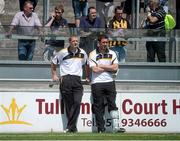 9 June 2013; Kilkenny players Henry Shefflin, left, and Michael Fennelly before the start of the match. Leinster GAA Hurling Senior Championship Quarter-Final, Offaly v Kilkenny, O'Connor Park, Tullamore, Co. Offaly. Picture credit: Brian Lawless / SPORTSFILE