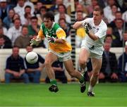 13 June 1999; Roy Malone, Offaly in action against John Quinn, Kildare, Offaly v Kildare, Leinster Football Championship, Croke Park. Picture credit; Damien Eagers/SPORTSFILE