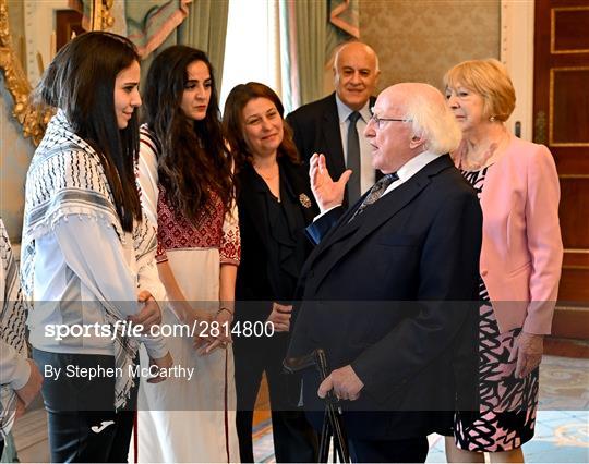 President of Ireland Receives Representatives of the Palestinian Football Association and Bohemian Football Club
