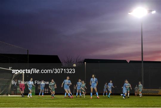 9 March 2025; A general view of match action during the EA SPORTS LOI Academy Womens U19 League match between Shamrock Rovers and DLR Waves at Roadstone Academy in Dublin. Photo by Thomas Flinkow/Sportsfile