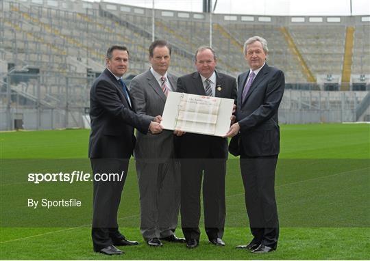 100th Anniversary of Deeds of Croke Park being presented to the GAA