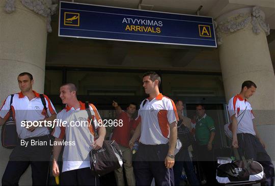 Cork City players arrive in Lithuania