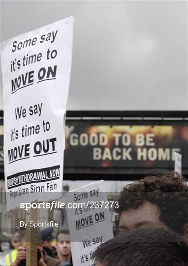 Preparations outside Croke Park before Ireland v England