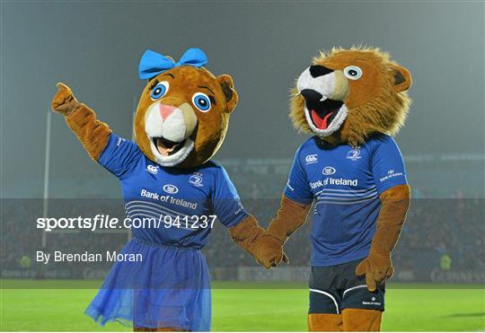 Leona the Lioness and Leo the Lion Celebrate One Year Anniversary at Leinster v Ospreys - Guinness PRO12 Round 9