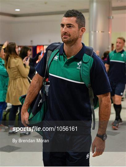 Ireland Rugby Team Arrival in Cardiff - 2015 Rugby World Cup