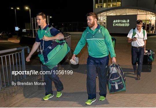 Ireland Rugby Team Arrival in Cardiff - 2015 Rugby World Cup