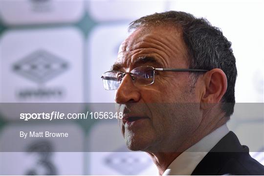 Press Conference with Martin O’Neill to Announce Provisional Squad for October’s EURO 2016 Qualifier