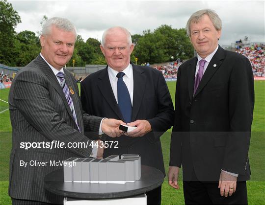 Jubilee Teams presented to the crowd during the Ulster GAA Football Finals