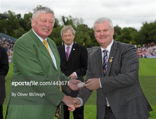 Jubilee Teams presented to the crowd during the Ulster GAA Football Finals