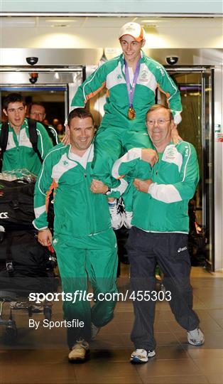 Youth Olympics Gold Medallist Ryan Burnett arrives back to Ireland