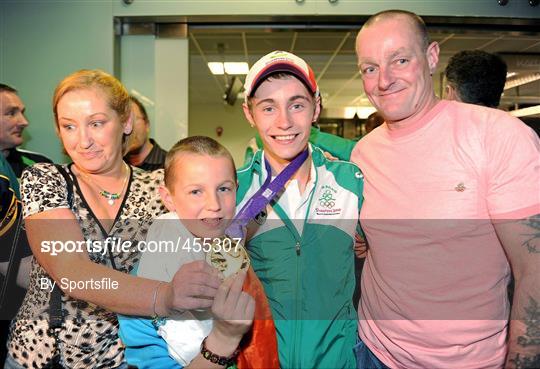 Youth Olympics Gold Medallist Ryan Burnett arrives back to Ireland