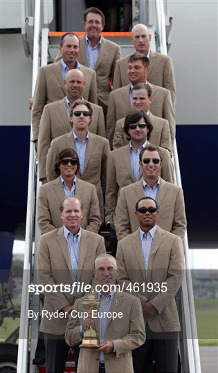 USA Team Arrival at Cardiff Airport - 2010 Ryder Cup