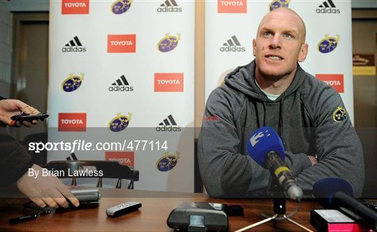 Munster Rugby Squad Press Conference - Wednesday 8th December