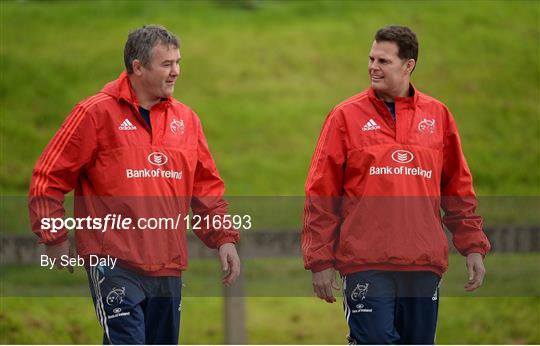 Munster Rugby Squad Training and Press Conference