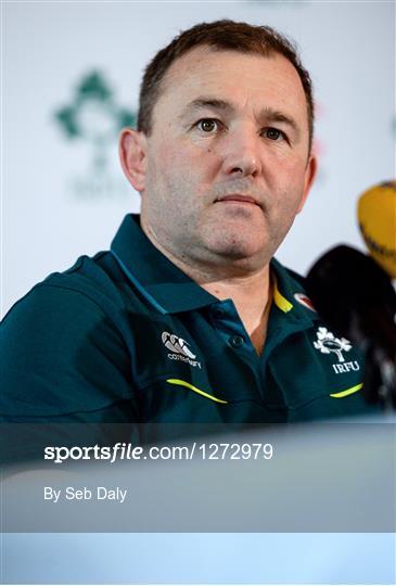 Ireland Rugby Squad Training and Press Conference