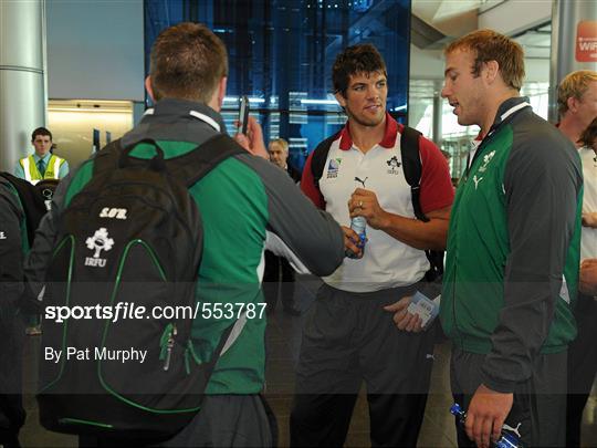 Ireland Rugby Squad Departure to New Zealand for 2011 Rugby World Cup