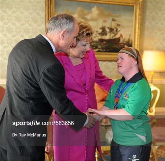 President McAleese hosts reception for Special Olympics World Summer Games Squad