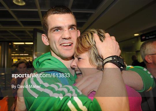 Ireland Boxing Squad arrival from AIBA European Olympic Boxing Qualifying Championships