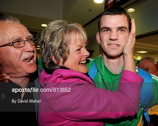 Ireland Boxing Squad arrival from AIBA European Olympic Boxing Qualifying Championships