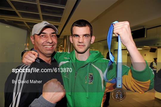 Ireland Boxing Squad arrival from AIBA European Olympic Boxing Qualifying Championships