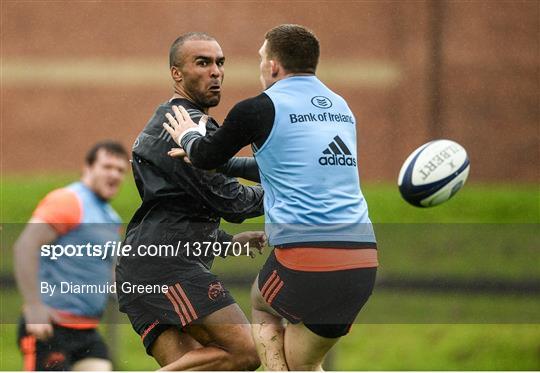 Munster Rugby Squad Training and Press Conference