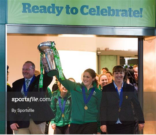 Ireland's Women's Rugby Squad Return to Ireland as Grand Slam Champions